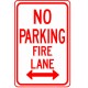 No Parking Fire Lane with Double Arrow Sign